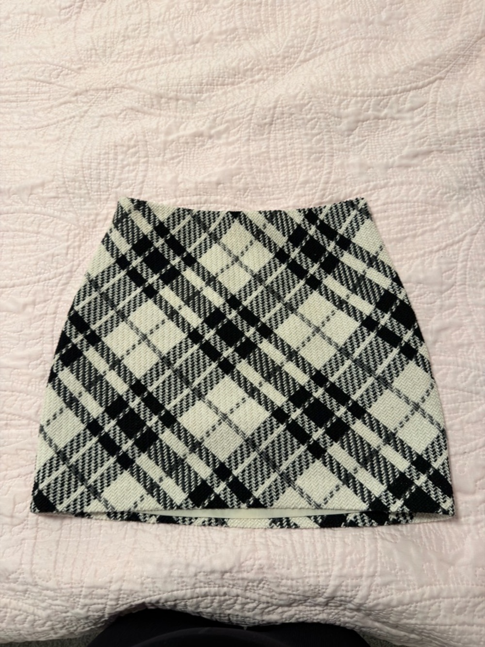 H&M black & White Plaid Mini Skirt - Classic Women's Skirt